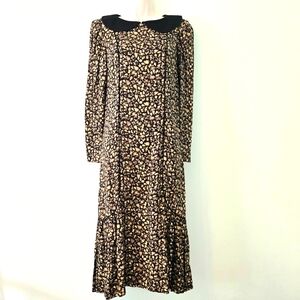 Vintage Saks 5th Avenue   Long Sleeve Dress Brown/Tan/Black Size 8